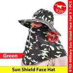Sun Shield Face Hat / UV Sport Hat / Topi Jepun Soldier / Fishing Hat / Camping Hat / Sun Hat #9703-Military #日本军帽子 #防晒帽子